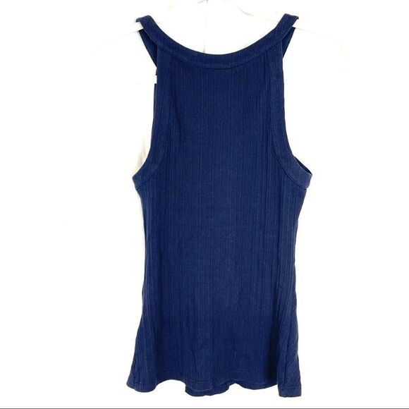 Anthropologie One September Ribbed blue tank - Picture 4 of 6